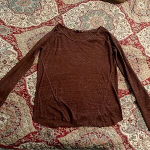 BKE maroon Long Sleeve Lightweight Knit Top